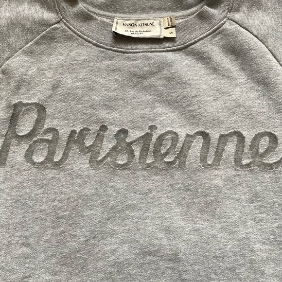 Maison Kitsuné Parisienne Sweatshirt Grey - Picture 3 of 5